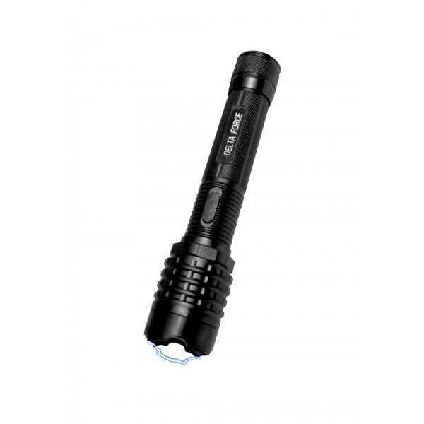 Delta Force BLACK Stun Gun 10 Million Volt Rechargeable LED Flashlight - TOPHATTER'S ARMORY DEALS