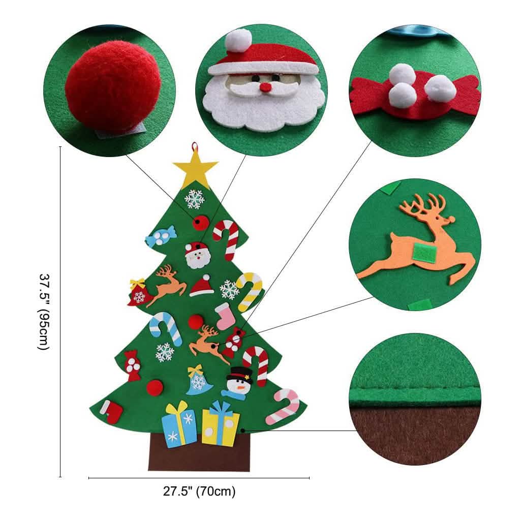 DIY Felt Christmas Tree Set with Ornaments