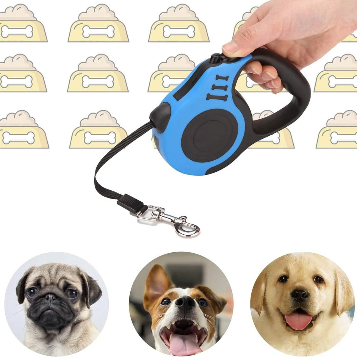 Durable Double Switch Retractable Pet Leash