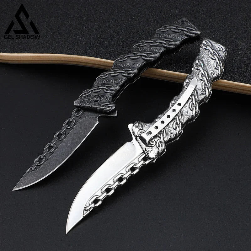 Embossed Chain Folding Knife-GS27