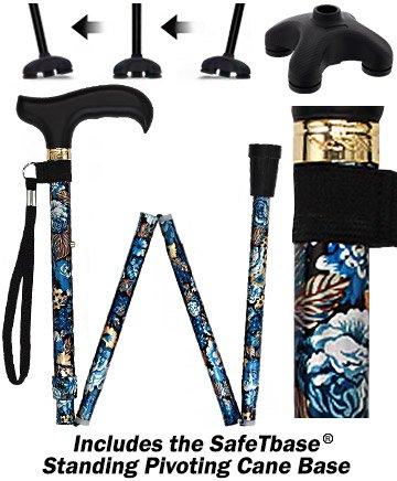 Evening Splendor Cane: Folding Adjustable with SafeTbase