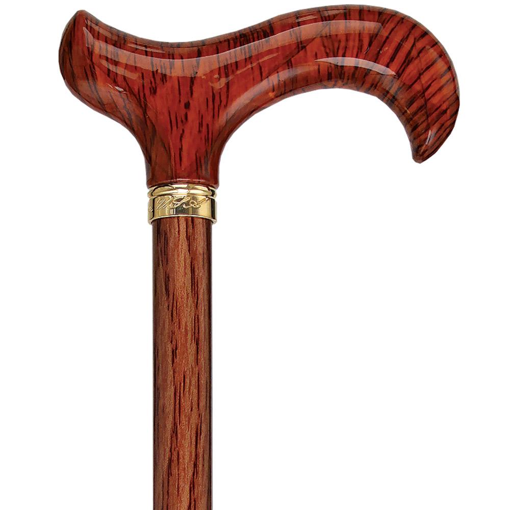 Realistic Wood Designer Adjustable Cane w/ SafeTbase