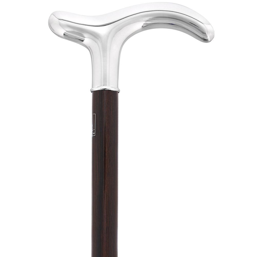 Silver Plated Fritz Handle on Macassar Carbon Fiber Shaft
