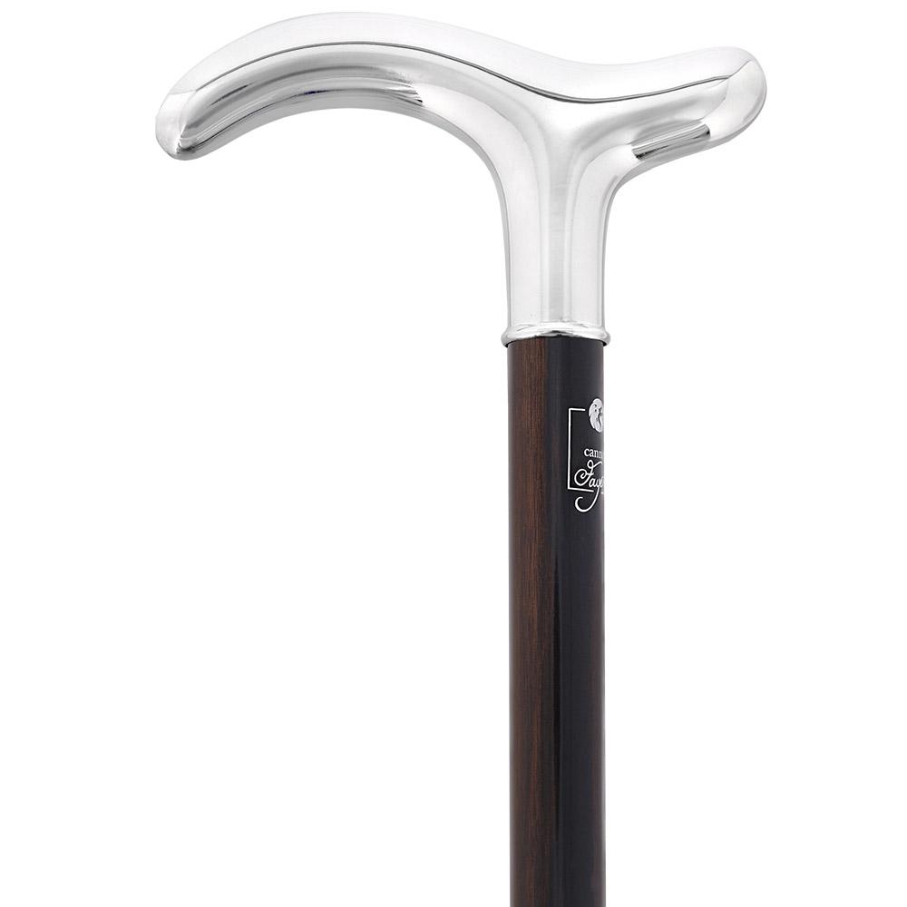 Silver Plated Fritz Handle on Macassar Carbon Fiber Shaft