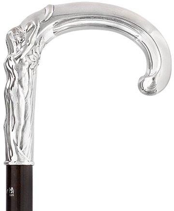 French Eve & Snake Silver Plated Cane: Carbon Fiber Shaft