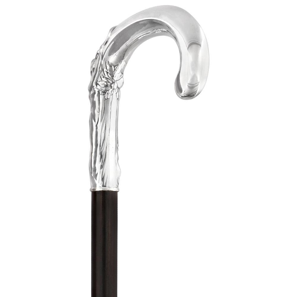 French Eve & Snake Silver Plated Cane: Carbon Fiber Shaft
