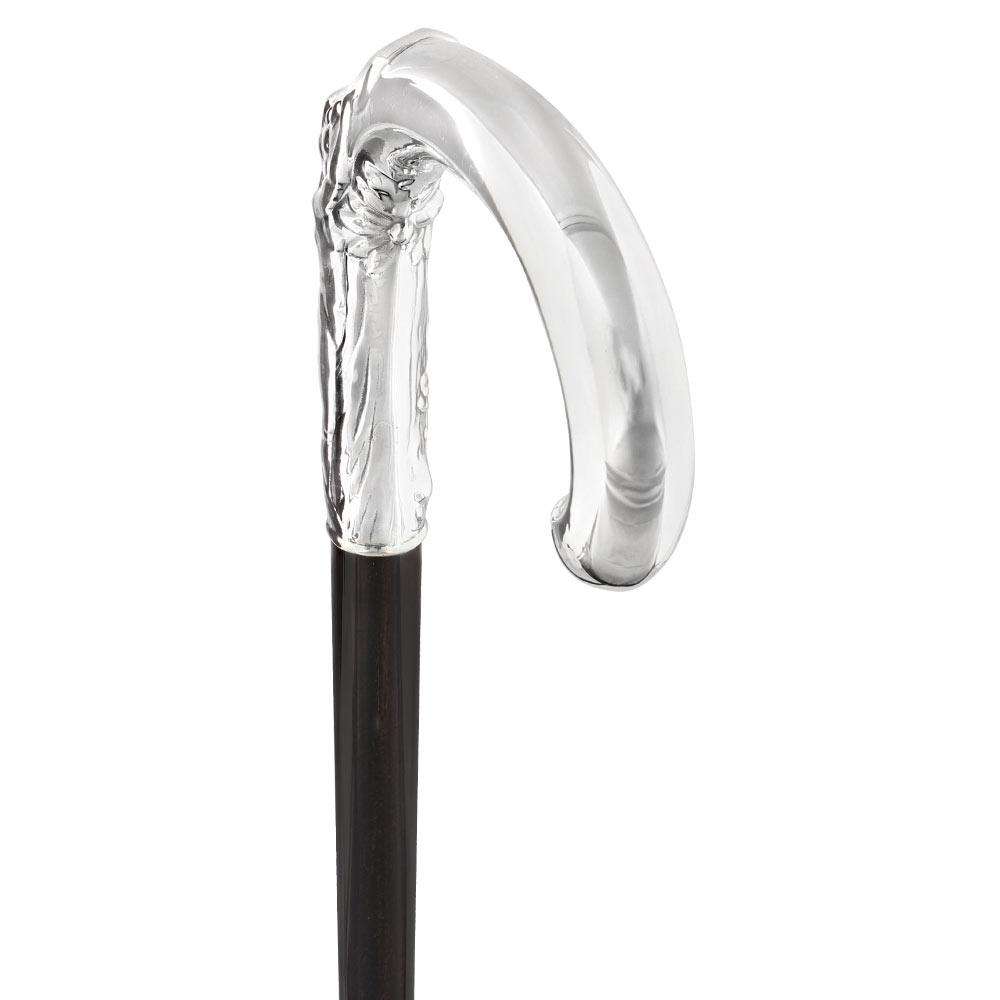 French Eve & Snake Silver Plated Cane: Carbon Fiber Shaft