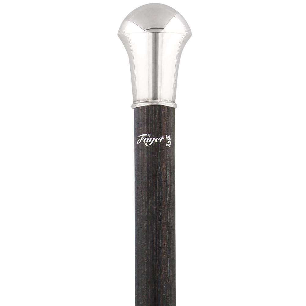 French Silver Knob Walking Stick: Stamina Wood Shaft
