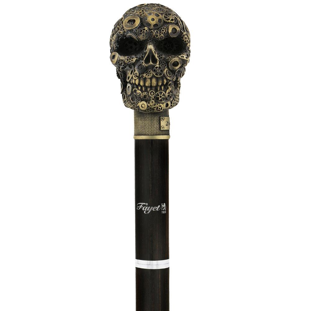 Steampunk Gears & Sword Cane w/ Black Stamina Wood Shaft (Designed by 2 Saints in Paris)