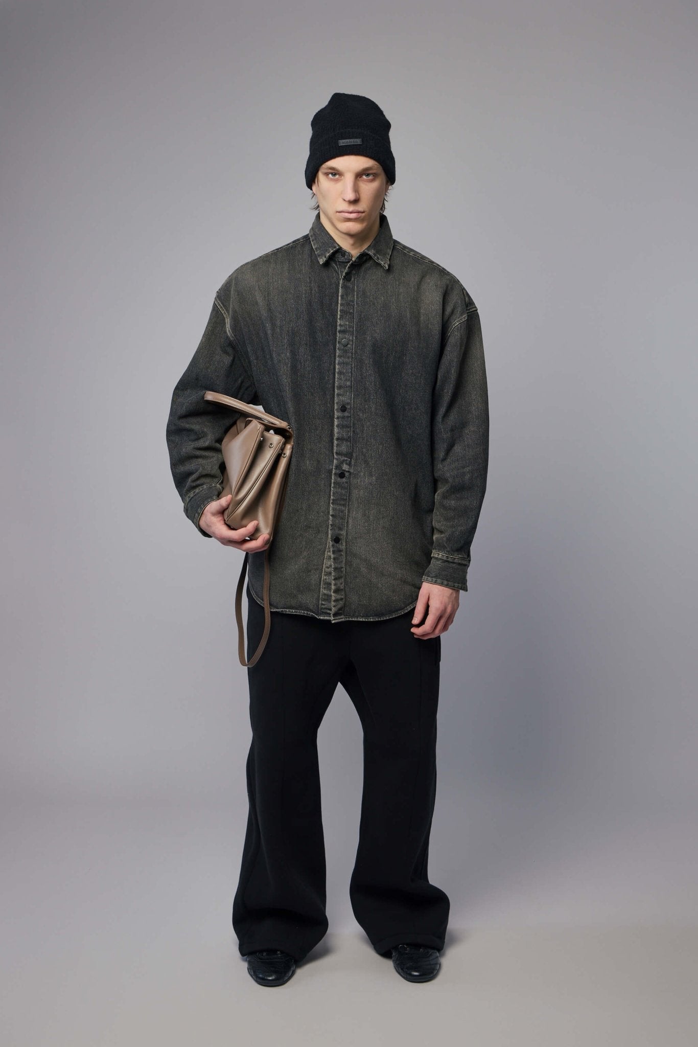 Snap Front Denim Overshirt Worn