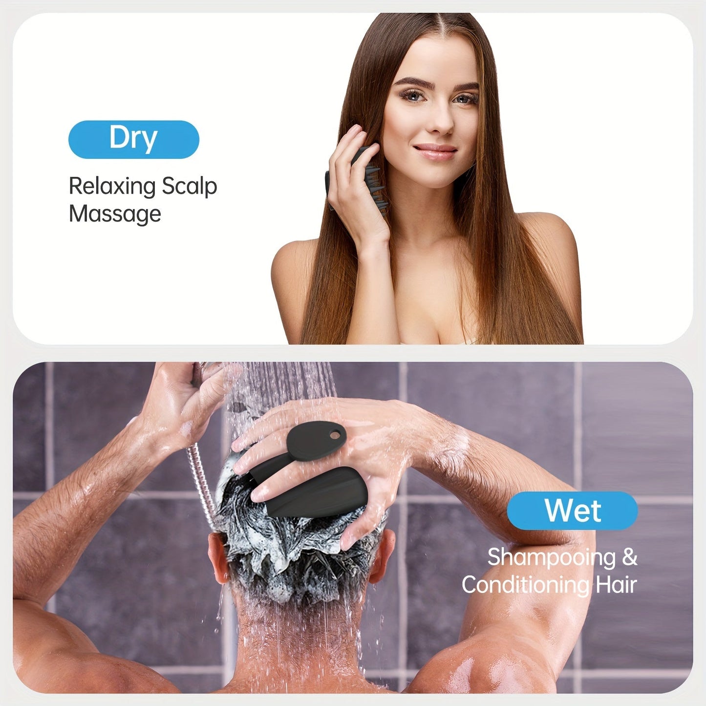Silicone Bath Brush Set Gentle Exfoliating (4pcs)