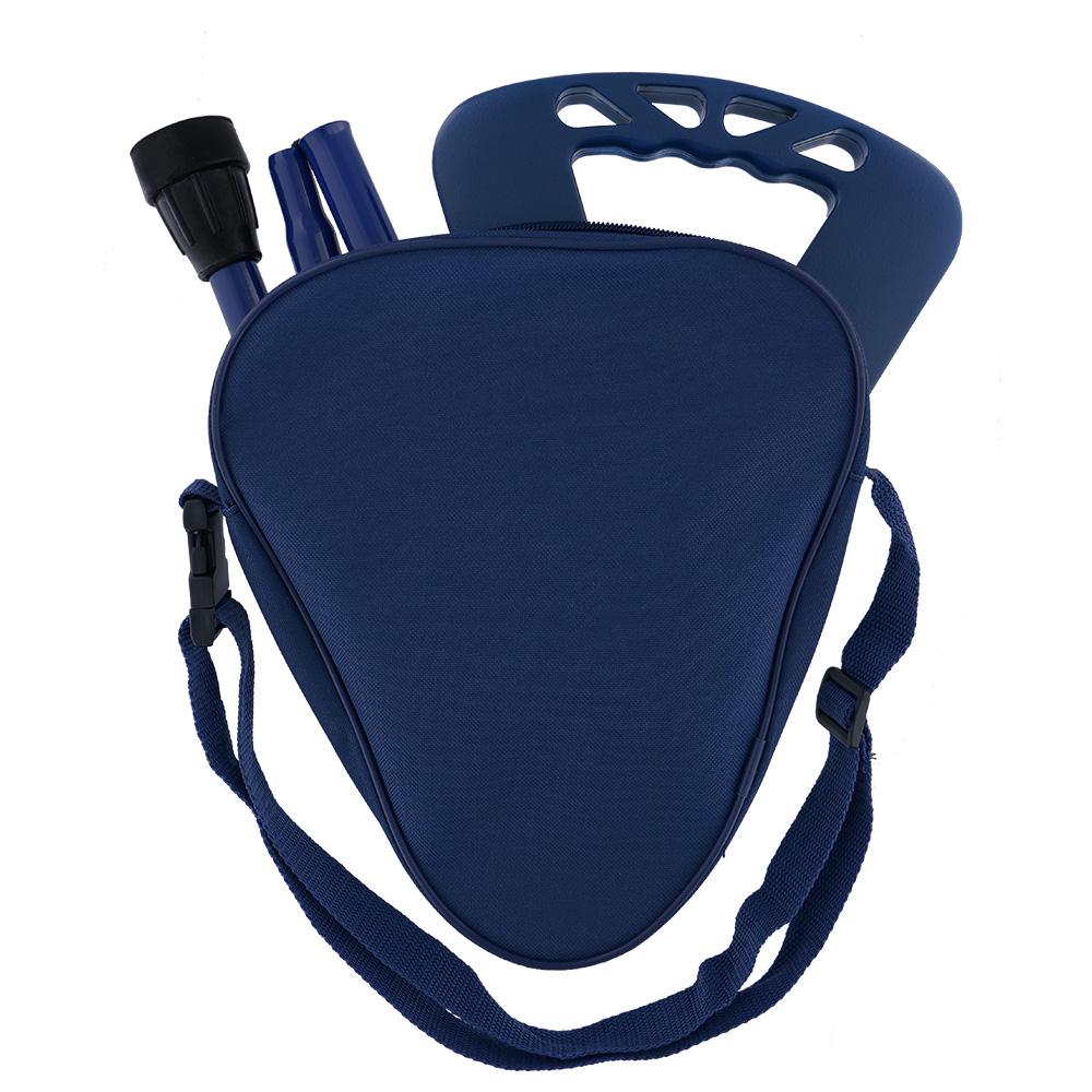 FlipStick Foldable Adjustable Seat Cane with Bag, Available in Black, Blue, and Red