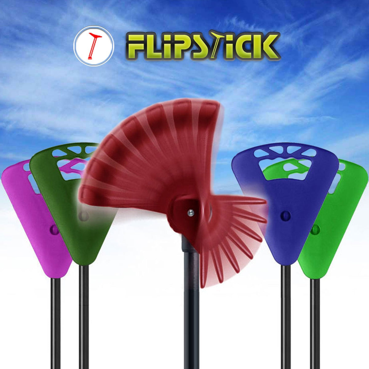 Flipstick Straight Folding Seat Cane Blue w/ Blue Bag - Non-Adjustable