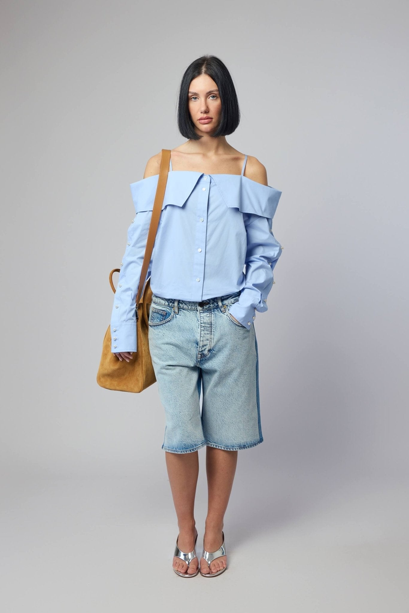 Snap Spaghetti Strap Shirt