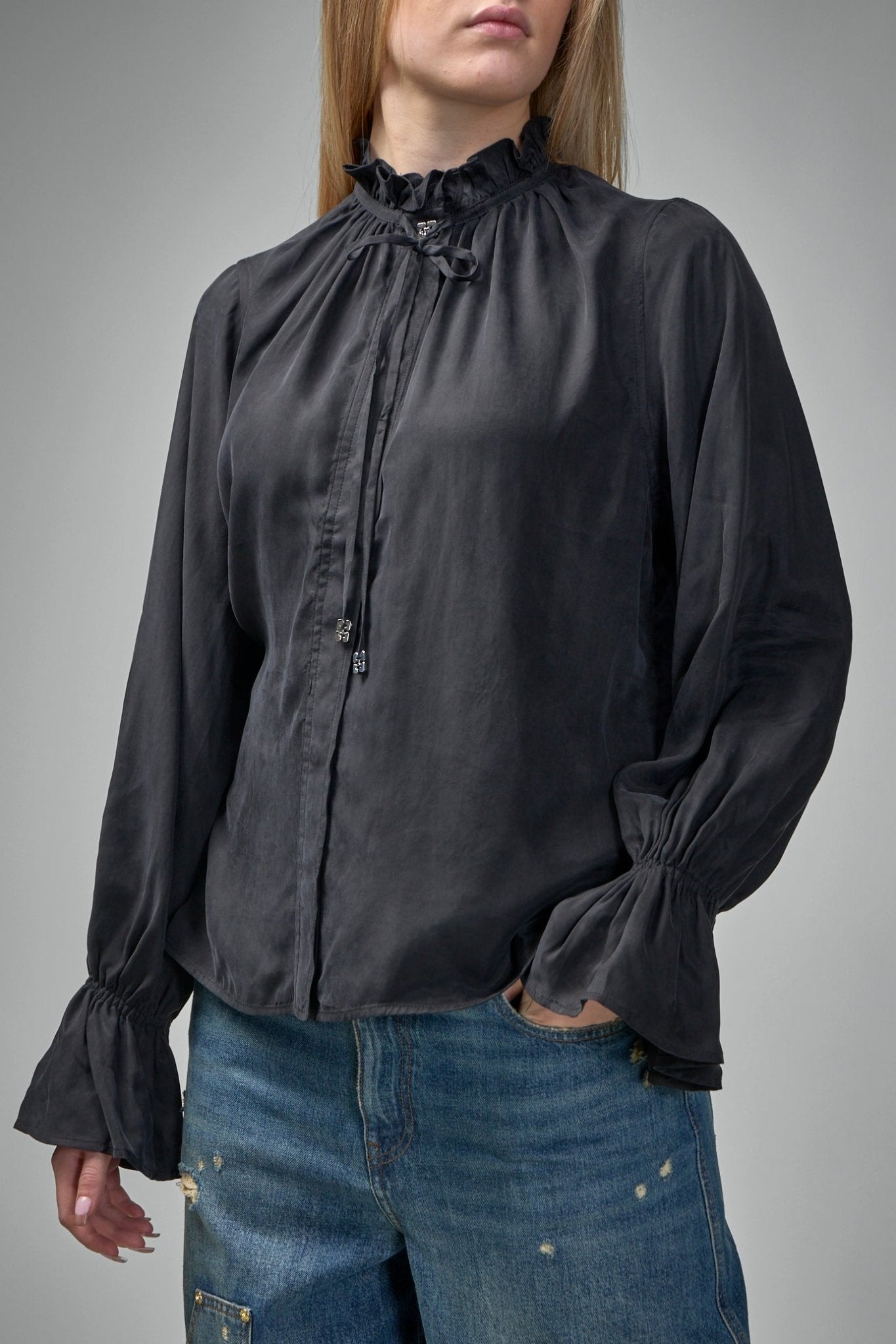 Fluid Cupro Tie Shirt