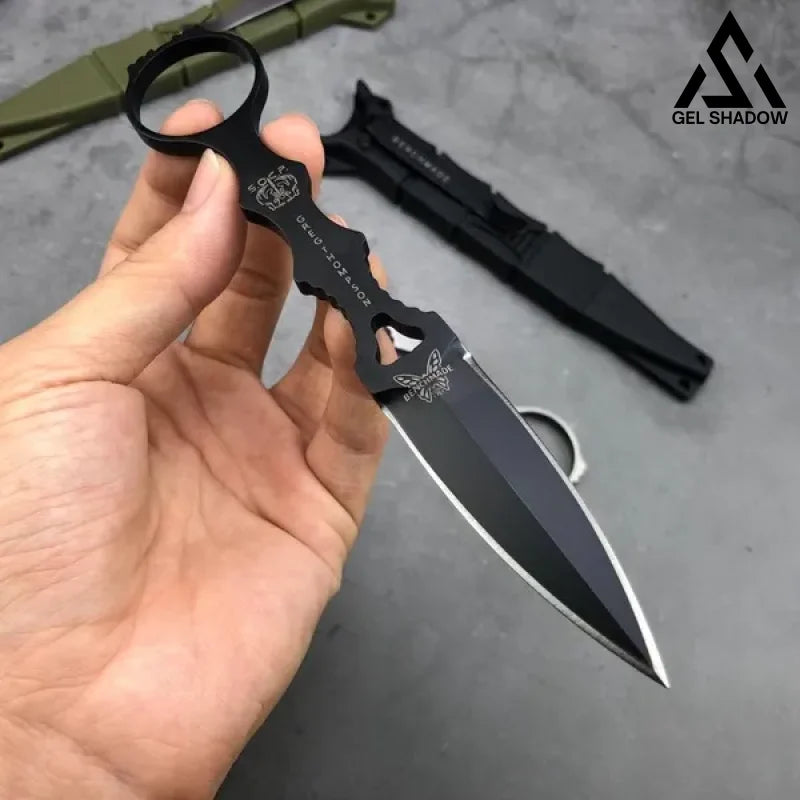 GS102 Fixed Blade Tactical Knife COMBO SOCP Dagger 3.22" Blade,K sheath-US STOCK