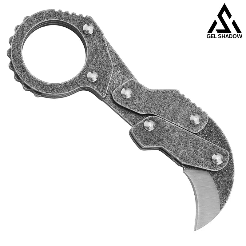 GS185 Eagle Beak Full Steel Folding Knife Gadget Ring Knife