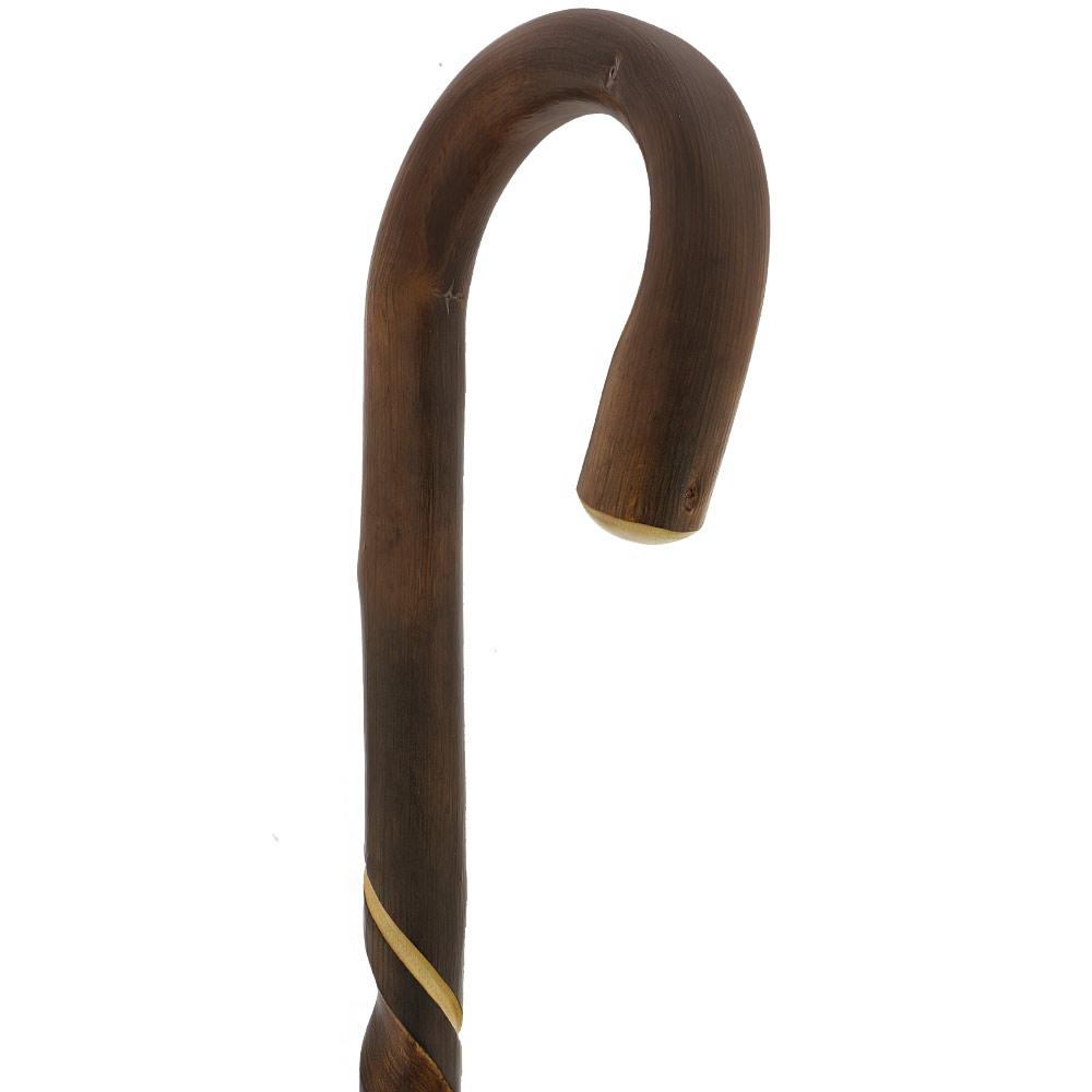 Natural Rustic Walking Cane: Flamed Chestnut Tourist