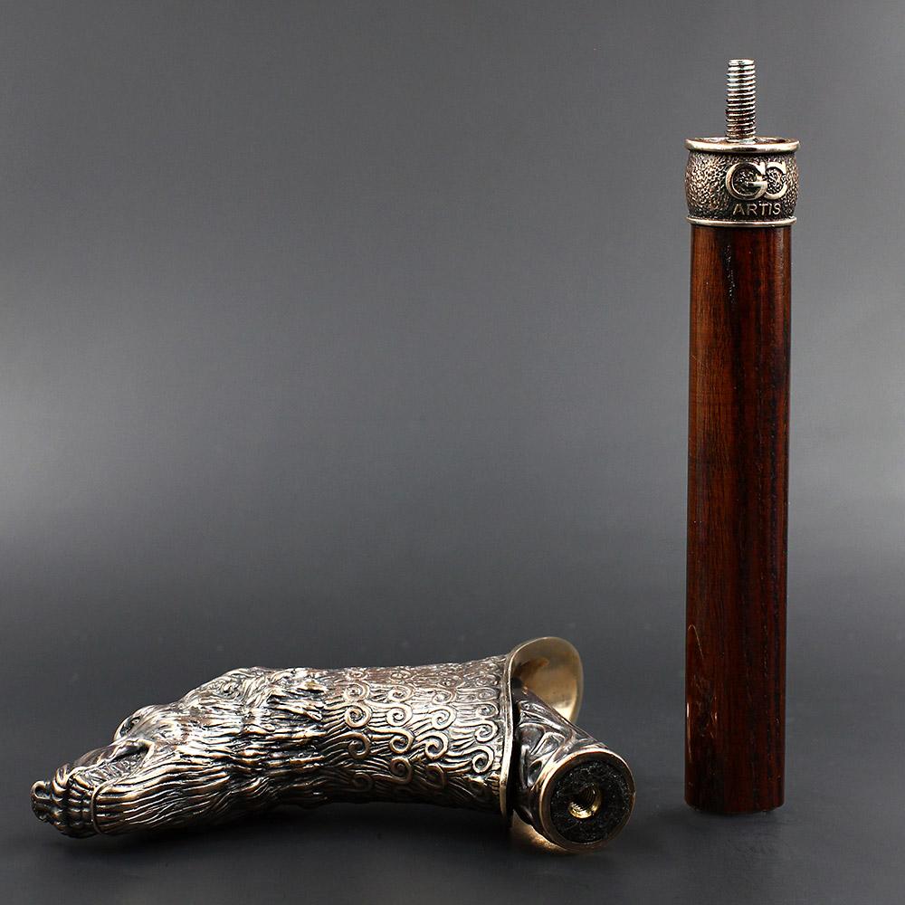 Victorian Wolf: Artisan Intricate Detail Brass Design Cane