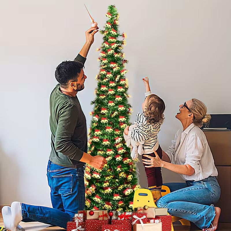 Green Pop-Up Tinsel Christmas Tree