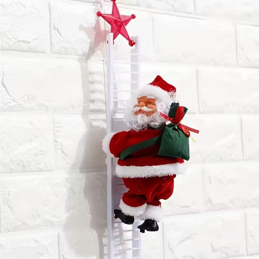 Electric Santa Claus Climbing Ladder Christmas Decoration