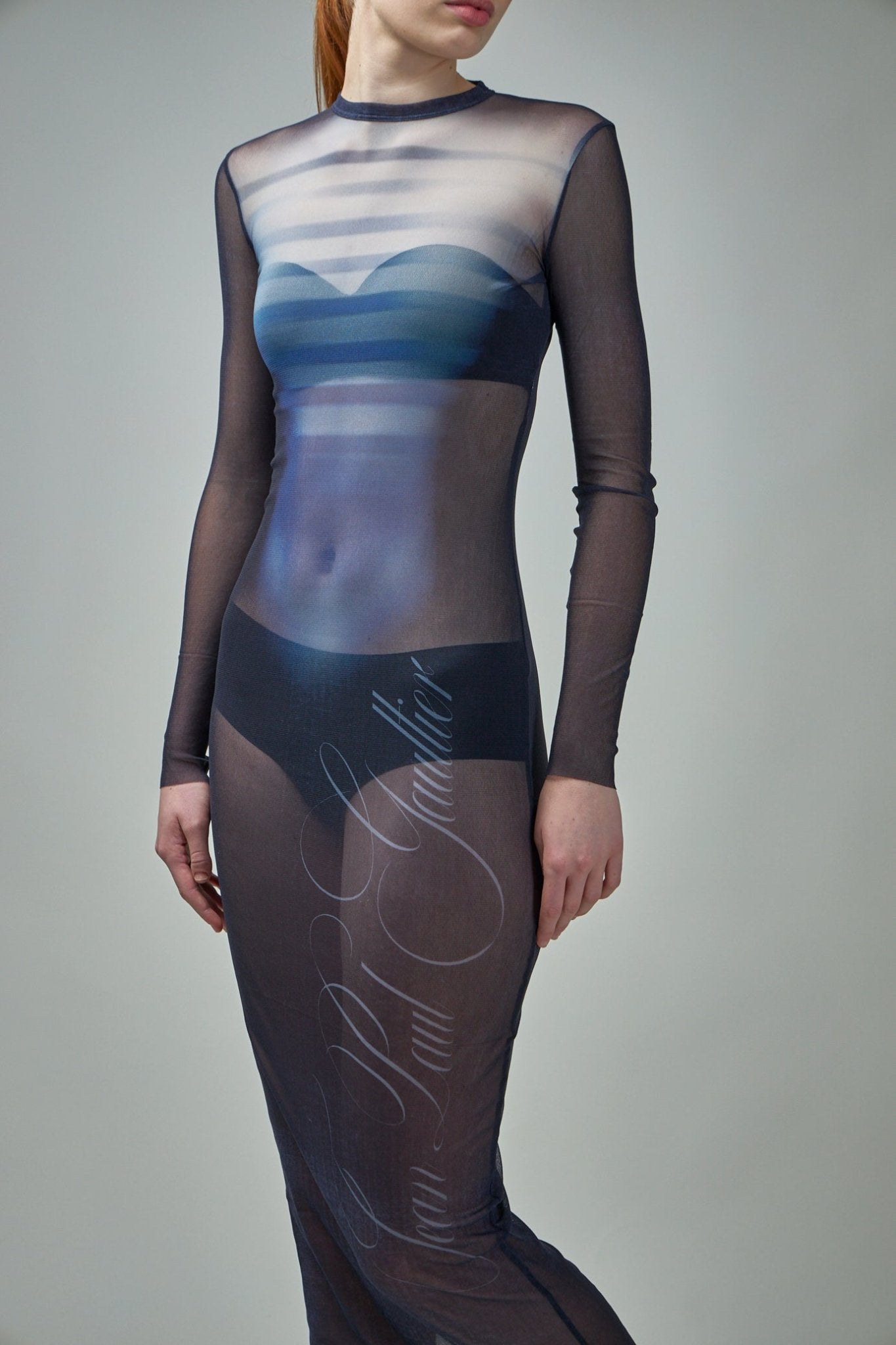 Le Mâle Printed Mesh Long Dress