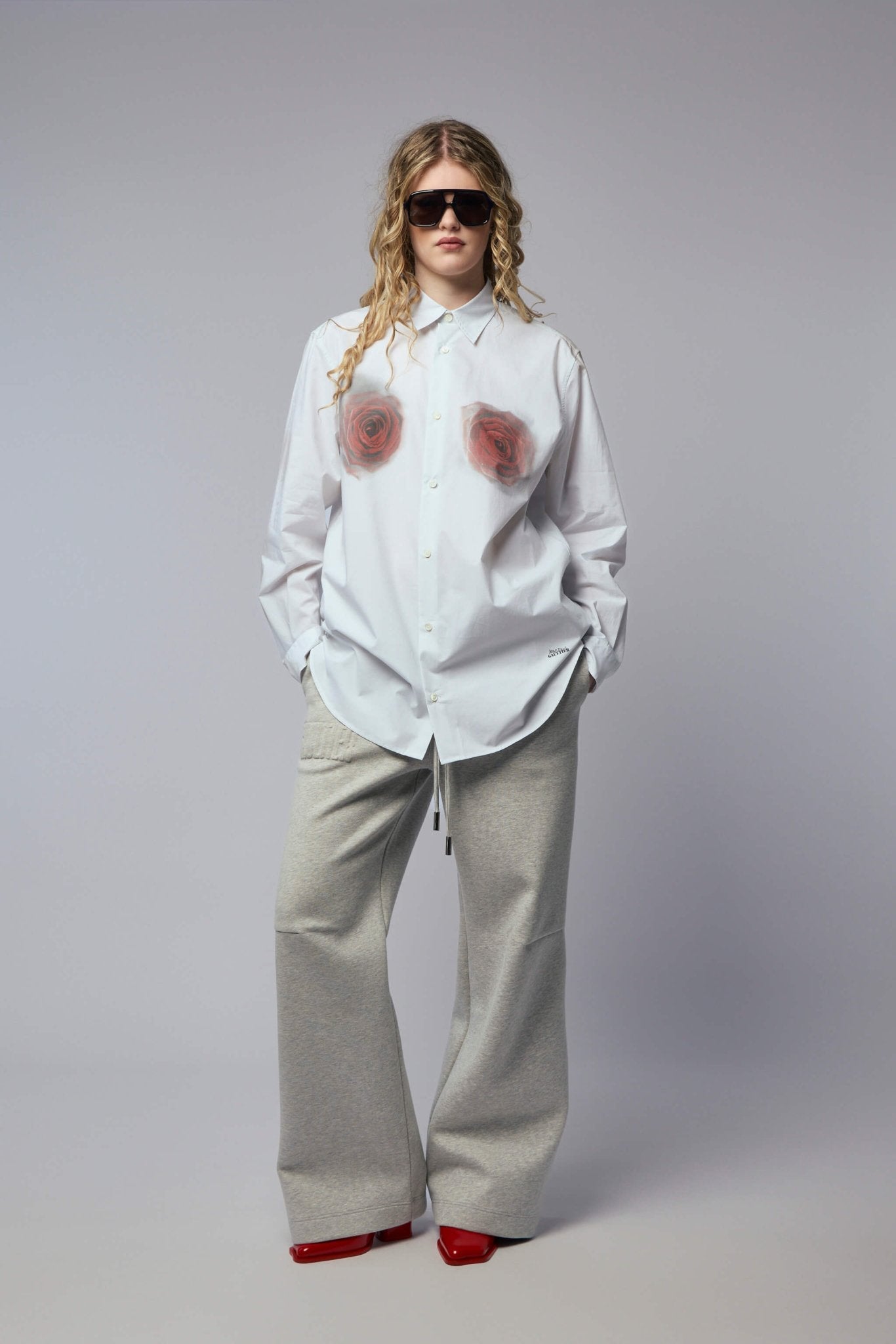 Unisex Shirt Printed Blurry Roses