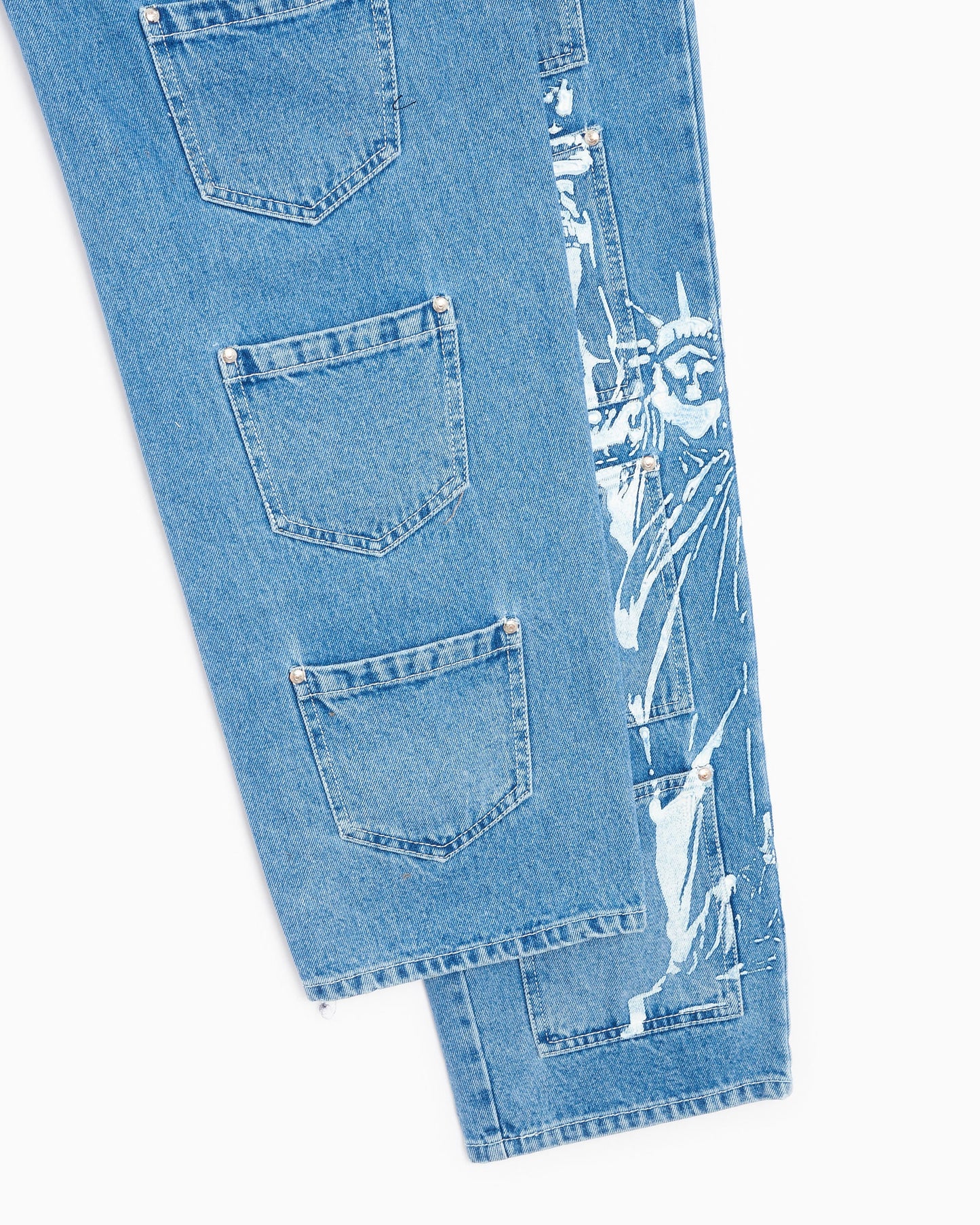 Pantalones vaqueros Lourdes New York Pockets Cargo Unisex Denim Pants Unisex