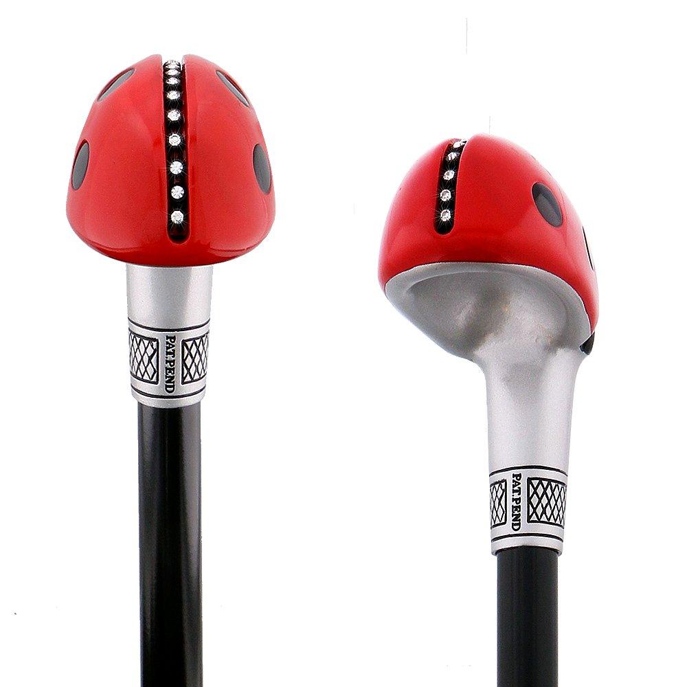Lady Bug Lola Signature - 2 Shaft Deluxe Kit - Carbon Fiber Walking Cane in Black, & Your Choice