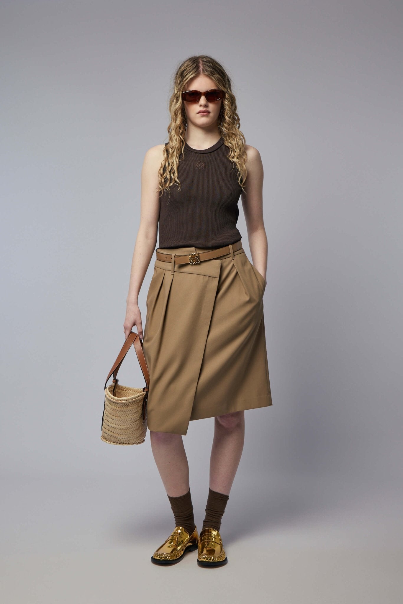 Anagram Tank Top in Stretch Viscose