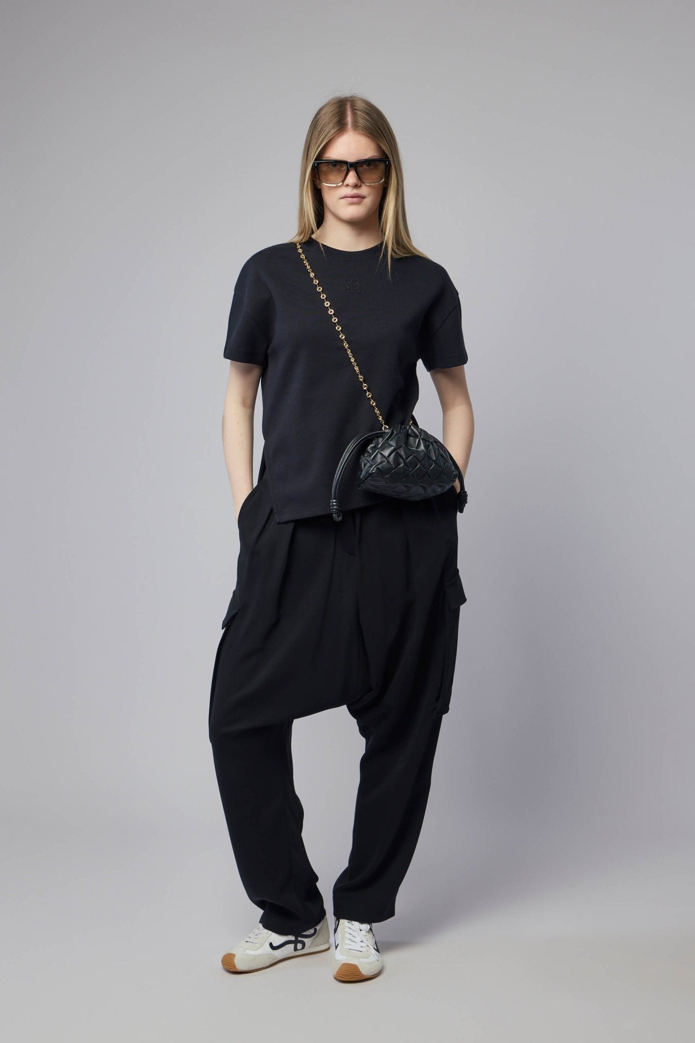 Asymmetric T-shirt in Cotton Blend