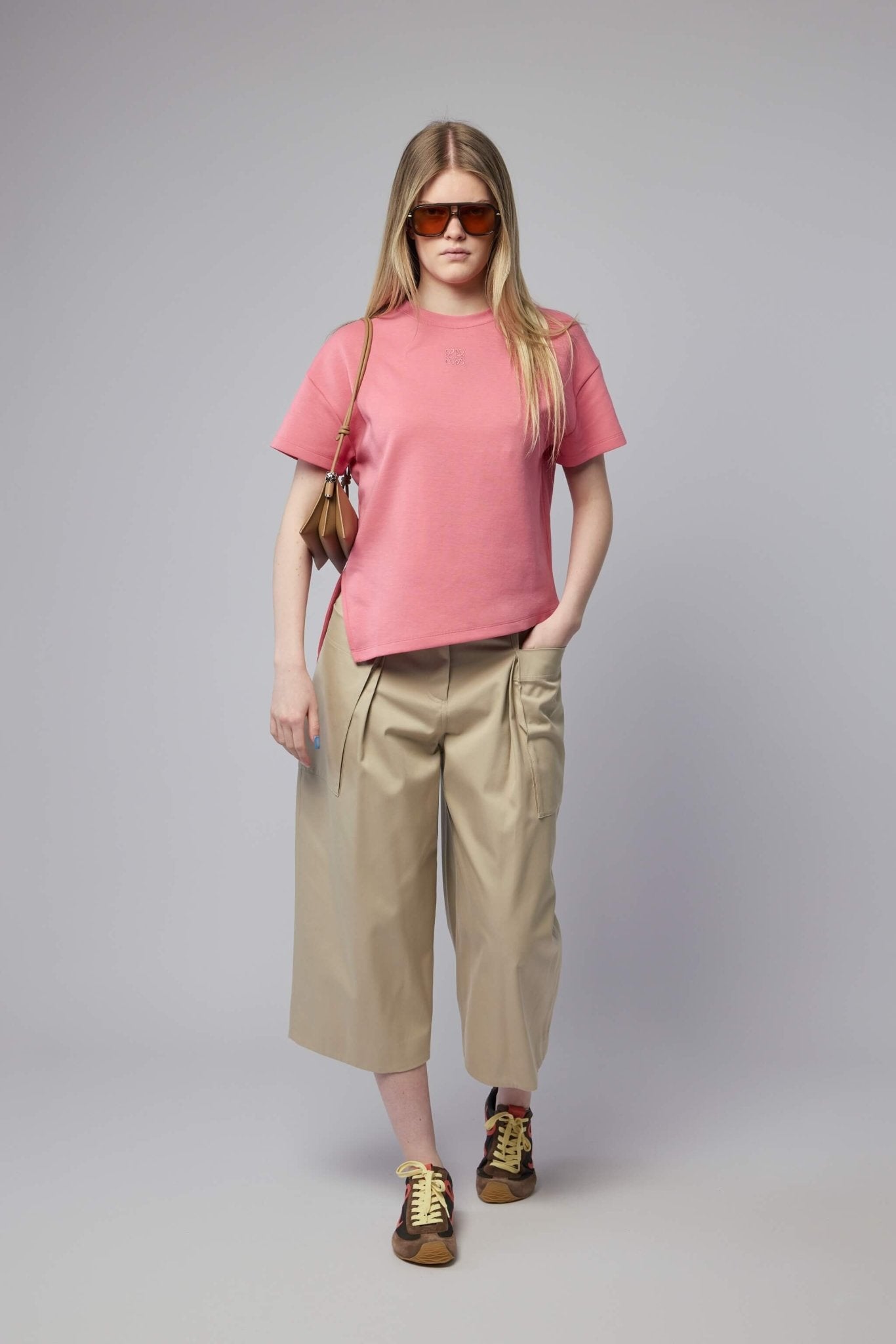 Anagram Asymmetric Cotton-blend Jersey T-shirt