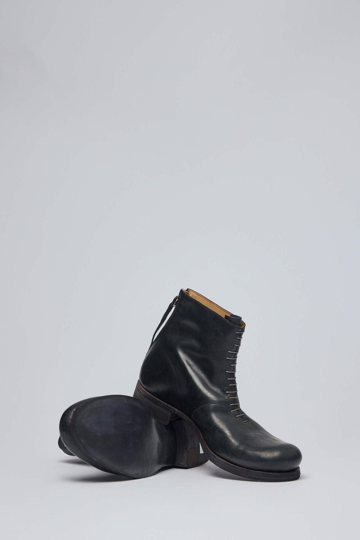 Short Back Zip Boot W/multiple Silver Strap