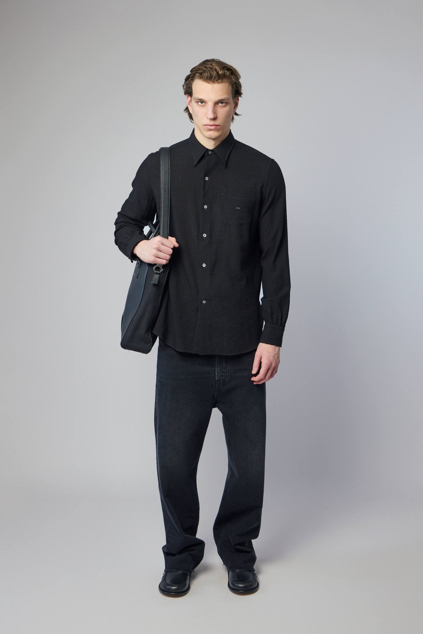 Virgin Wool Long-sleeved Shirt