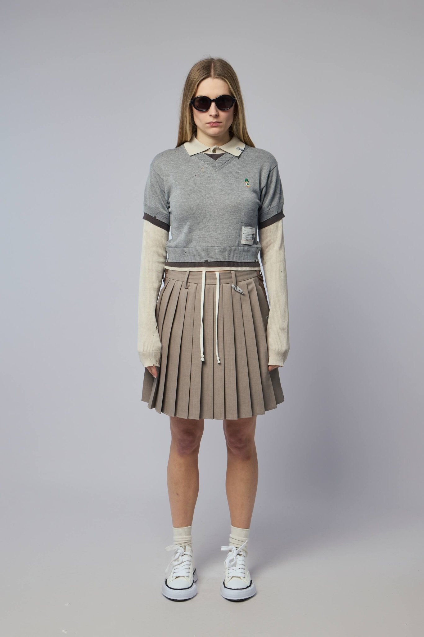 Front Back Combined Skirted Pants