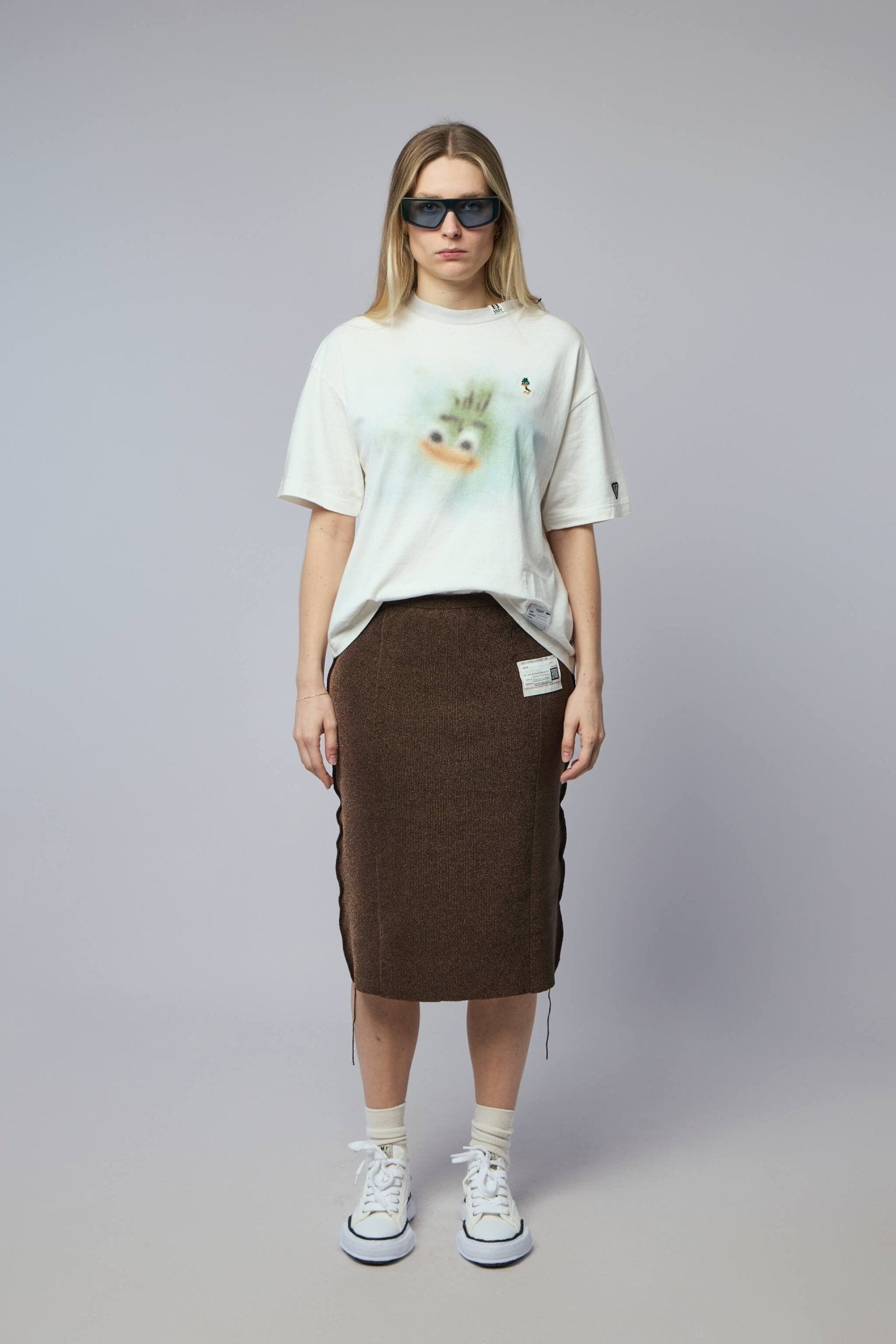 Inside-out Glitter Knit Skirt