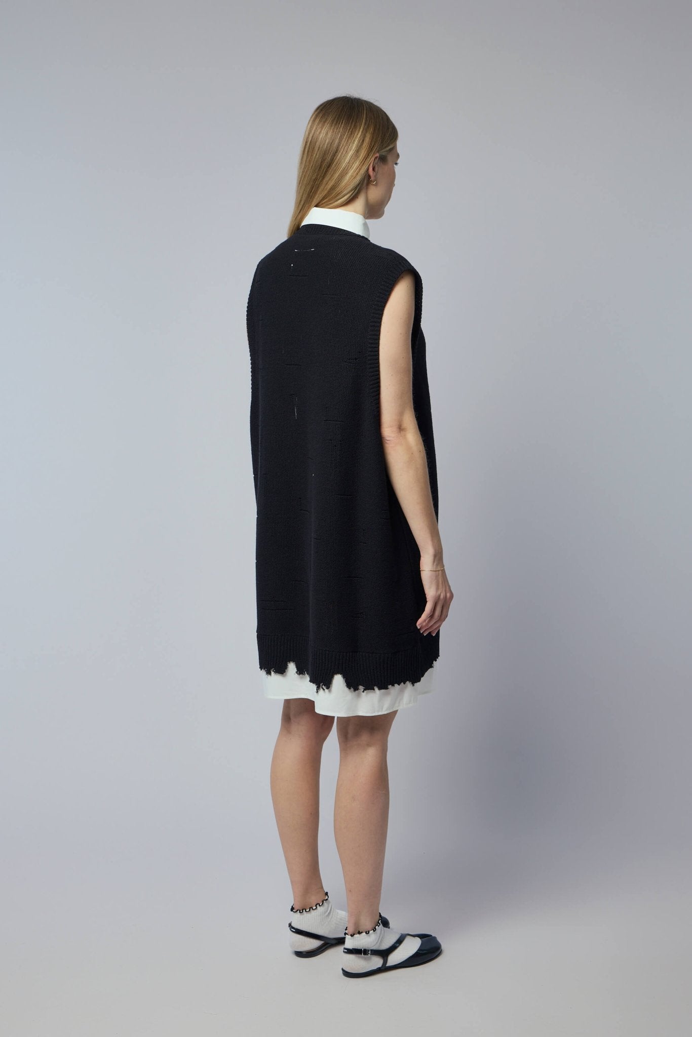 Knitted V-neck Mini Dress