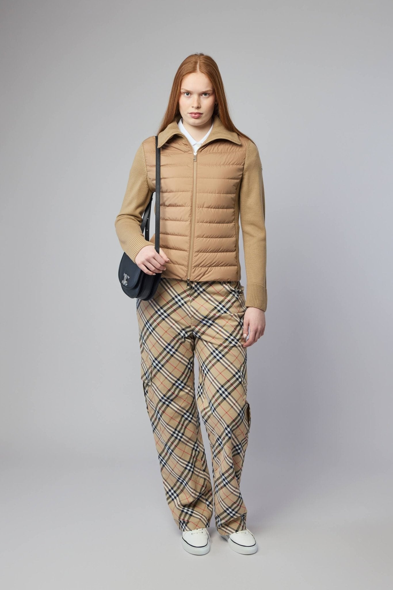 Padded Wool Zip-up Cardigan