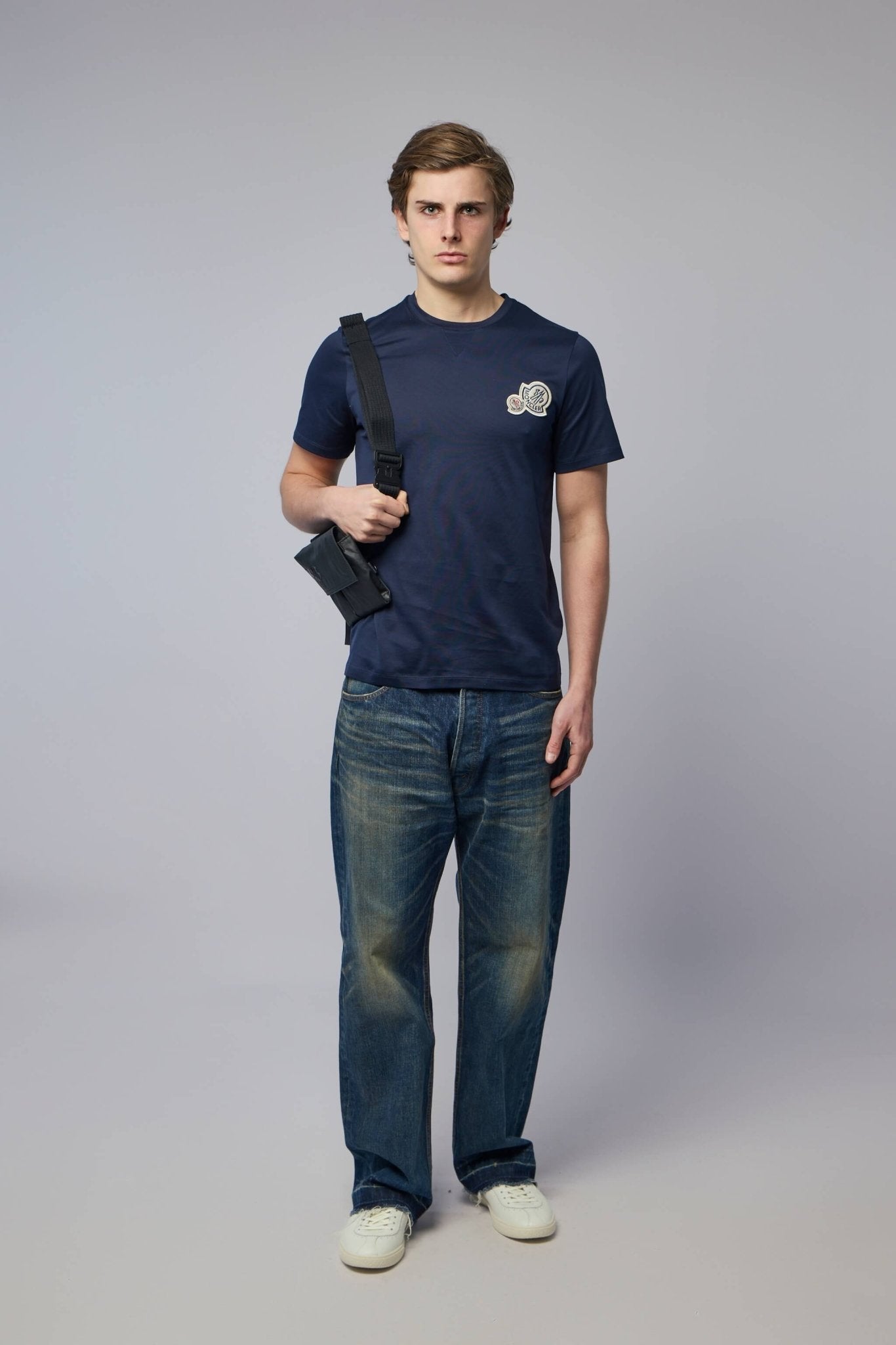 Double Logo Patch Cotton T-shirt