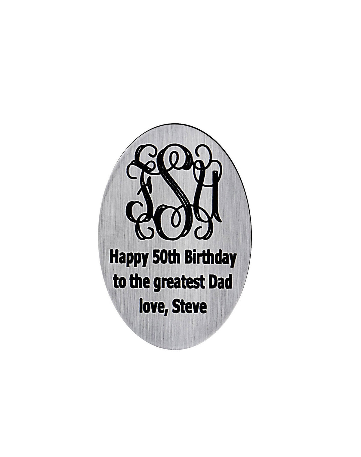 Custom Cane Engraving - Oval Stainless Steel