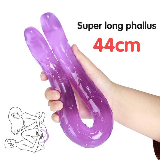 Double Long Soft Jelly Realistic Dildo - Dildo product image for intimate wellness and personal care