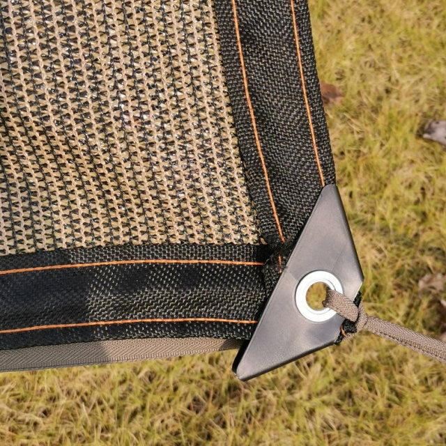 Brown Fence Privacy Screen, Commercial Outdoor Backyard Shade Windscreen Mesh Fabric 90% Blockage 150GSM