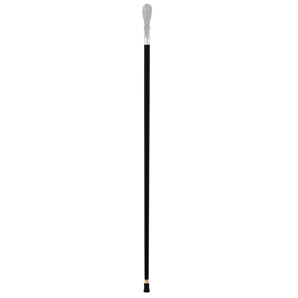 Opulent Italian: 925r Silver Cane w/ Extensive Swarovski Inlay