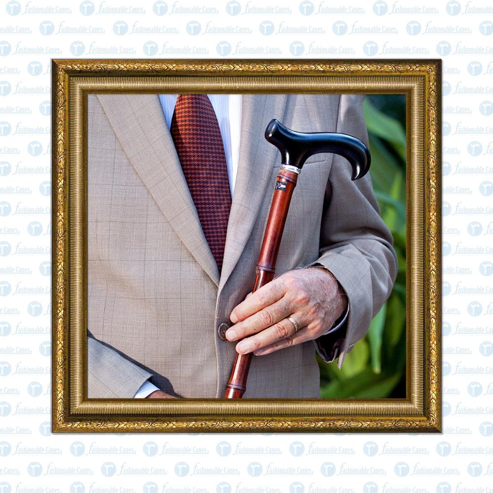 Bamboo Shaft Cane: Elegant Design, Black Beechwood Derby