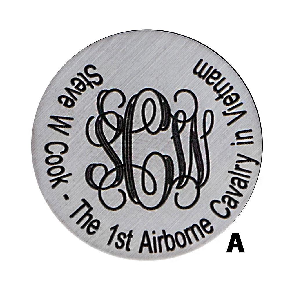 Custom Engrave Your Cane: Stainless Steel Circle Tag