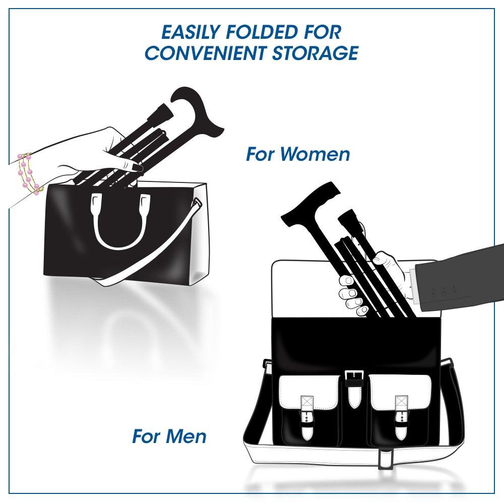 Luxury Folding Rosewood Cane, Adjustable & Collapsible