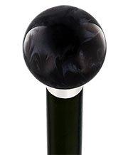 Elegant Black Pearl Knob Cane - Custom Shaft & Collar