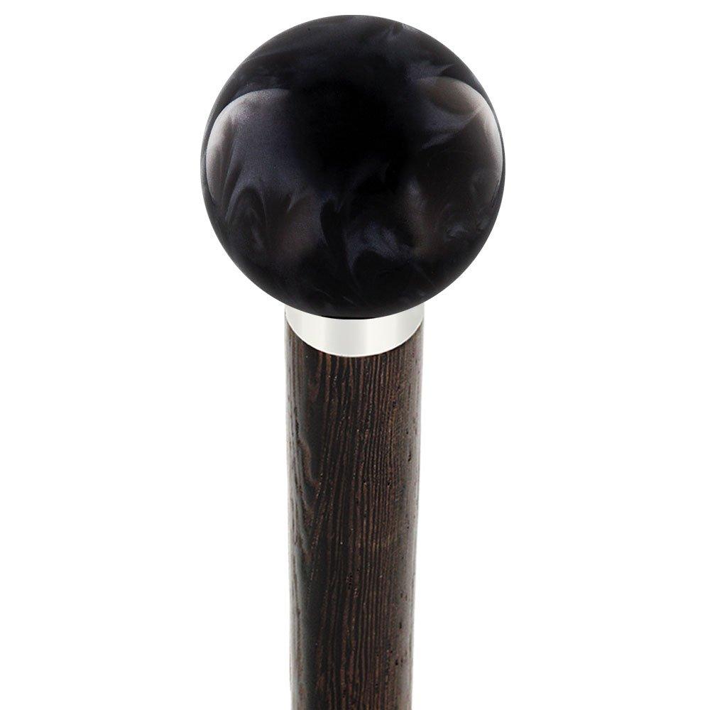 Elegant Black Pearl Knob Cane - Custom Shaft & Collar