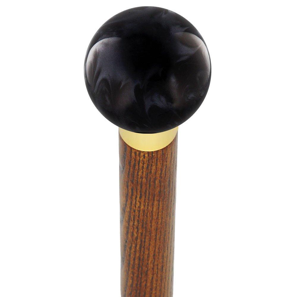 Elegant Black Pearl Knob Cane - Custom Shaft & Collar