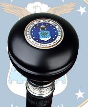 Air Force Coat of Arms Knob Stick: Large Knob, Pewter Collar